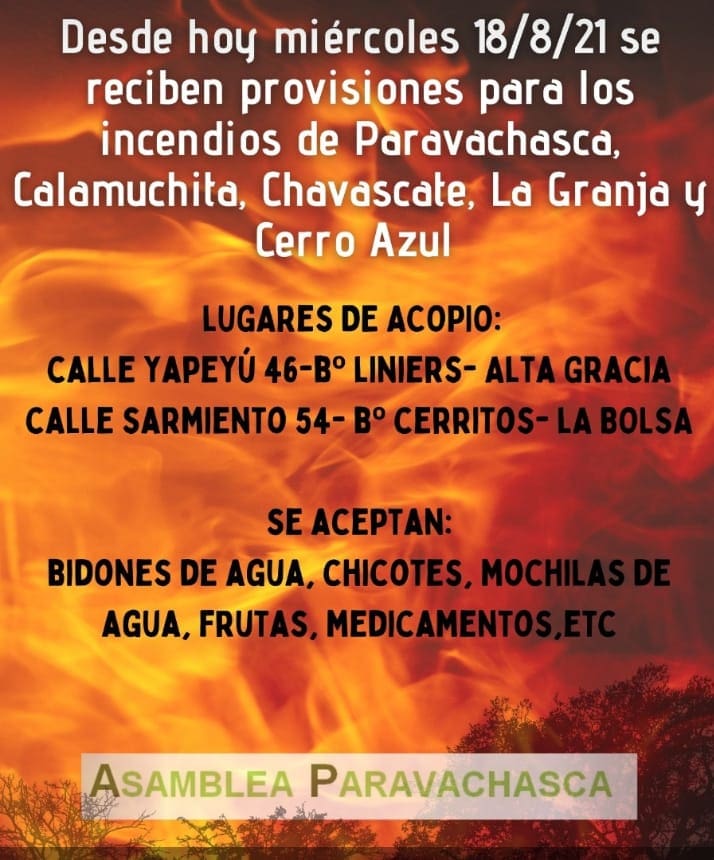 asamablea paravachasca pedido incendios - Diario Resumen de la región