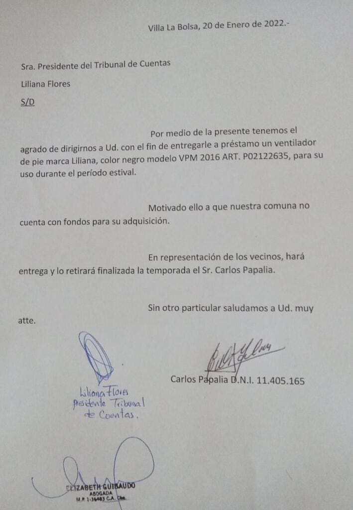 ventilador comodato - Diario Resumen de la región