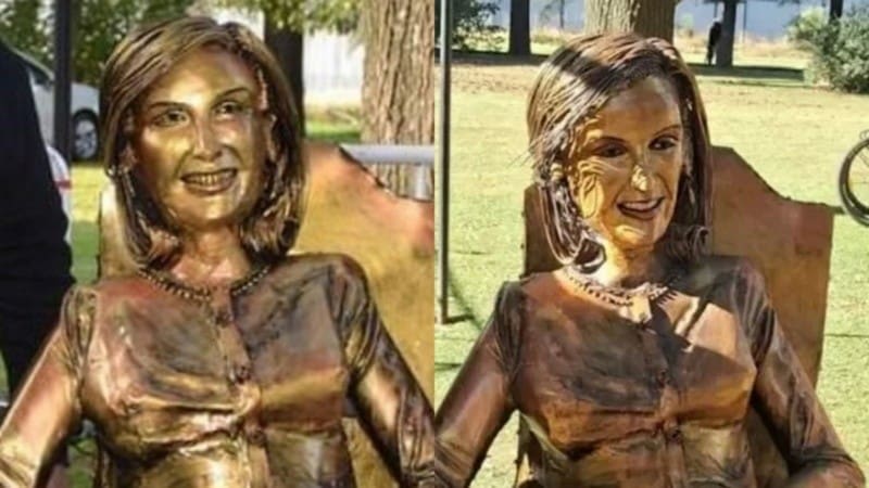 Tras la polémica arreglaron la estatua de Mirtha Legrand en Villa Cañas